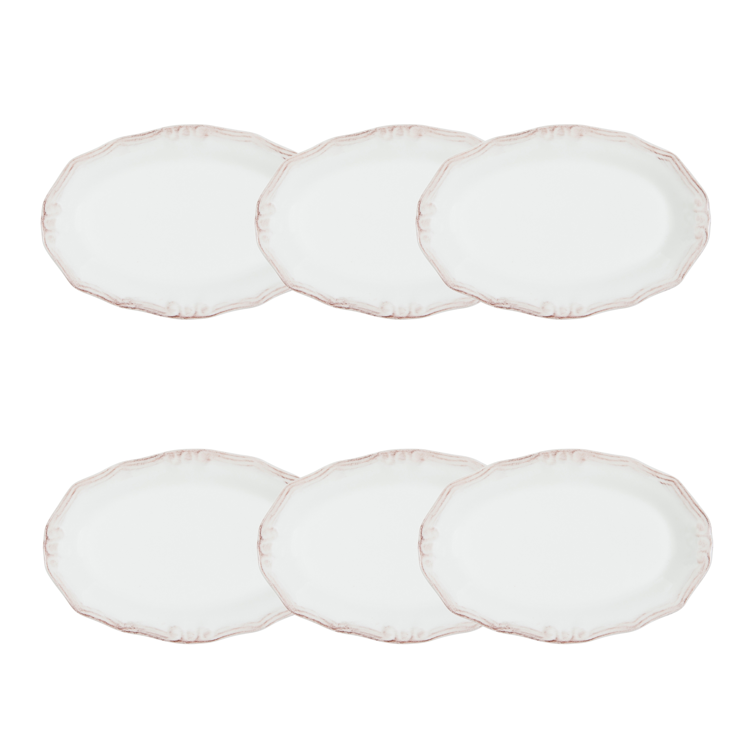 EKRU KAYIK TABAK SETİ 20CM -6LI