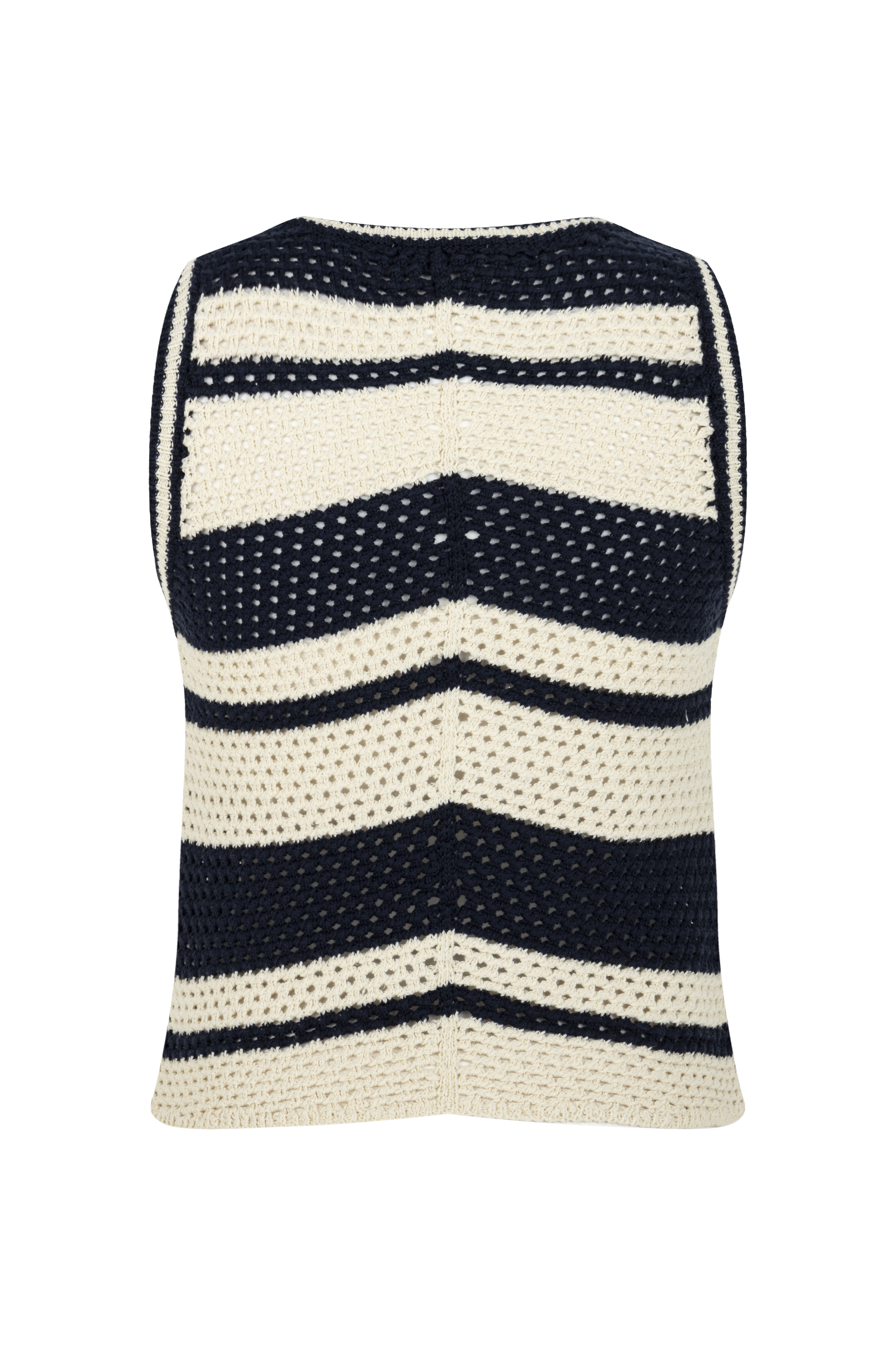 AJURLU ÇİZGİLİ KOLSUZ TRİKO