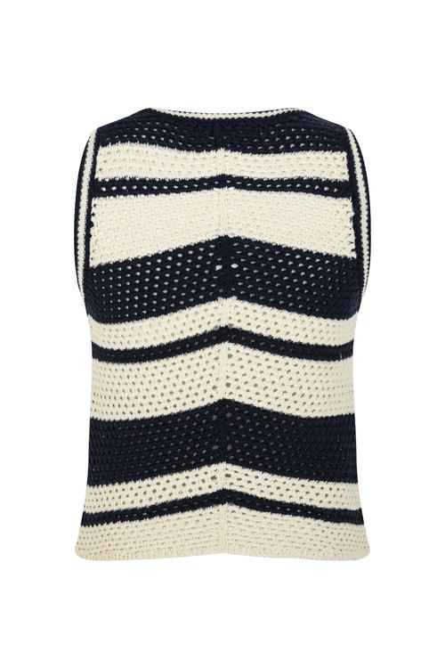  AJURLU ÇİZGİLİ KOLSUZ TRİKO