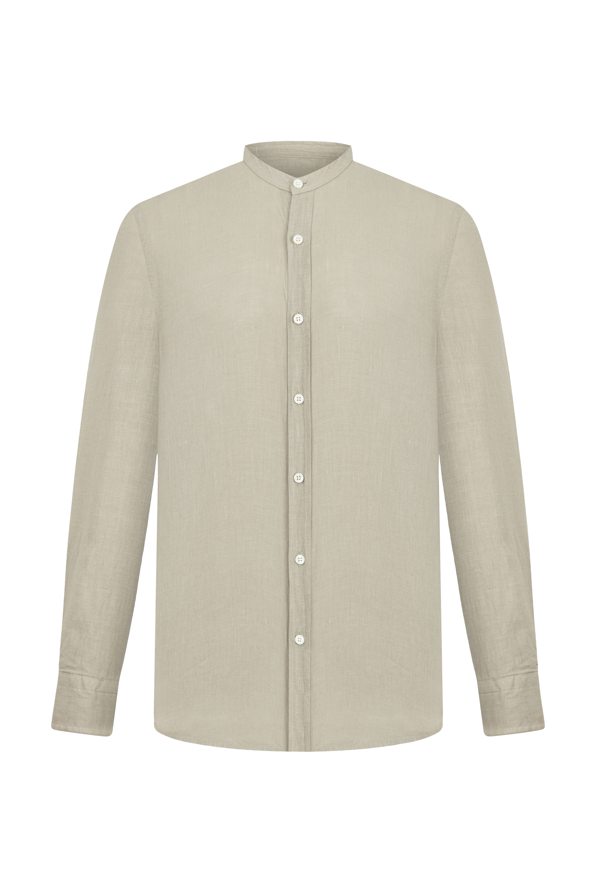 HAKİM YAKA REGULAR FIT KETEN GÖMLEK