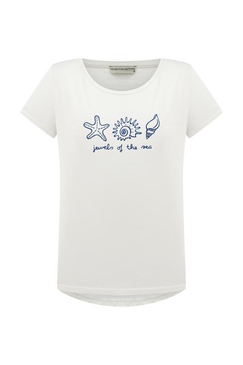  NAKIŞLI BİSİKLET YAKA KISA KOLLU T-SHIRT