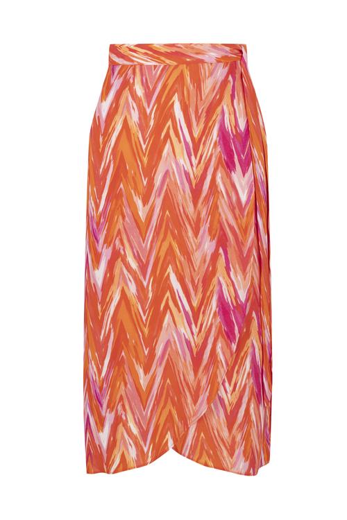  BAĞLAMA DETAYLI BASKILI MİDİ ETEK