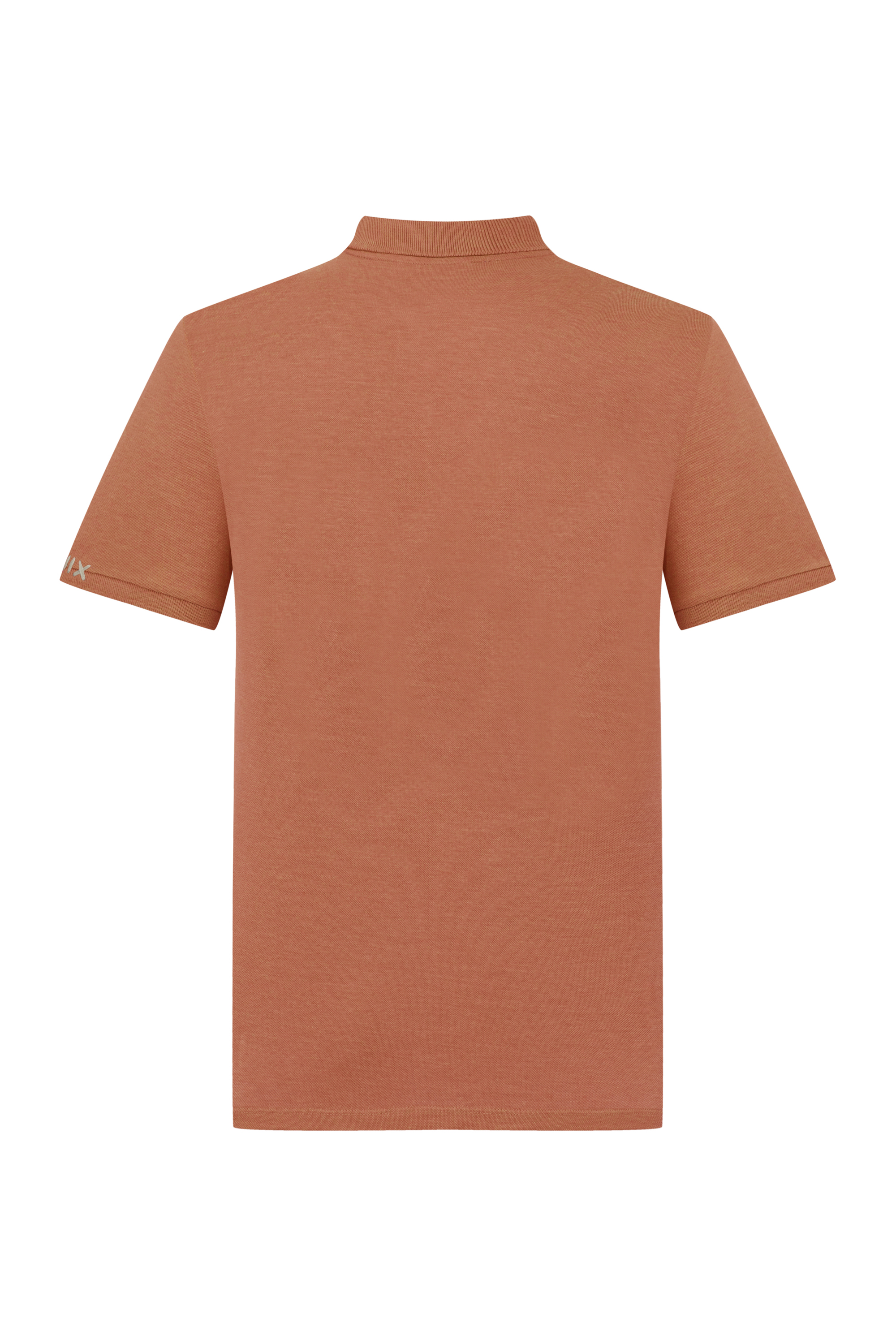 Erkek Kiremit Rengi Polo Yaka Nakışlı T-Shirt