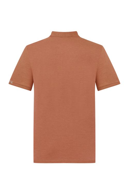 Erkek Kiremit Rengi Polo Yaka Nakışlı T-Shirt