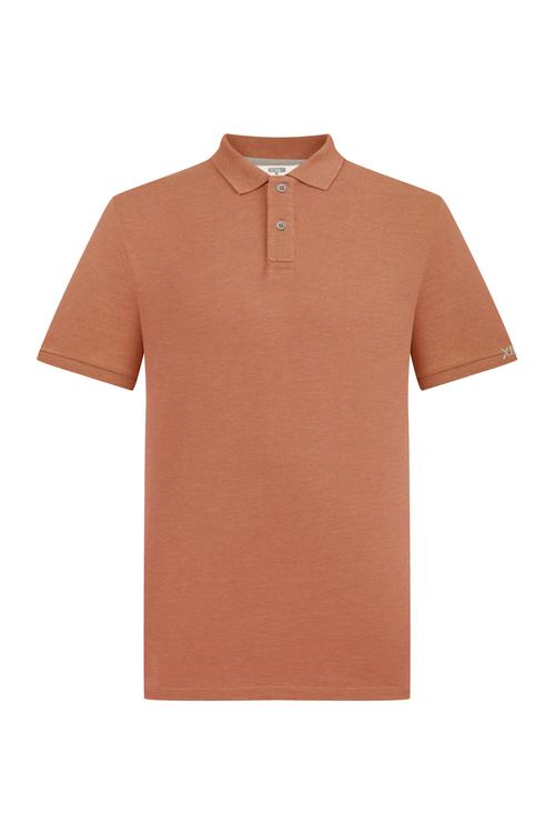  Erkek Kiremit Rengi Polo Yaka Nakışlı T-Shirt