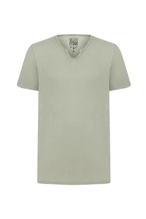  HENLEY YAKA KISA KOLLU T-SHIRT