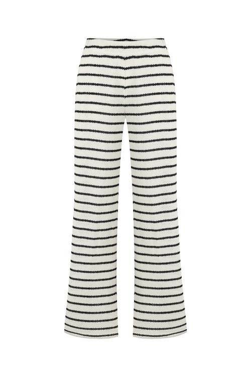  ÇİZGİLİ WIDE LEG ÖRME PANTOLON