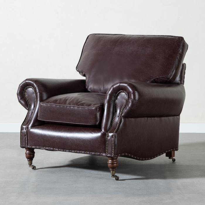 BALMORAL TEKLİ DERİ KOLTUK BIKER TAN