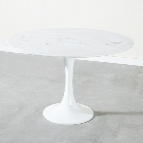  TULIPPO YUVARLAK MERMER MASA BEYAZ 120X120