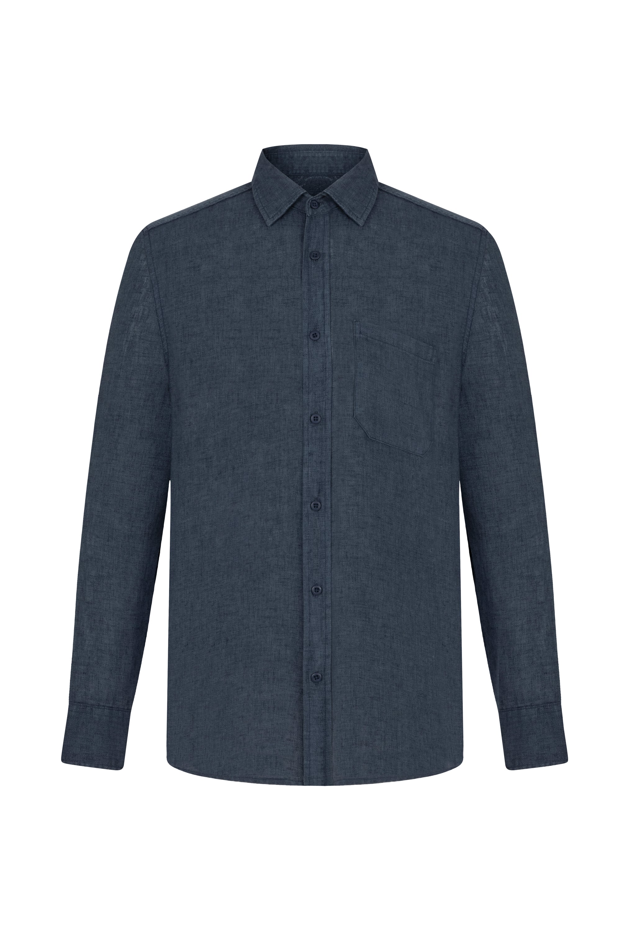 KETEN KARIŞIMLI REGULAR FIT GÖMLEK