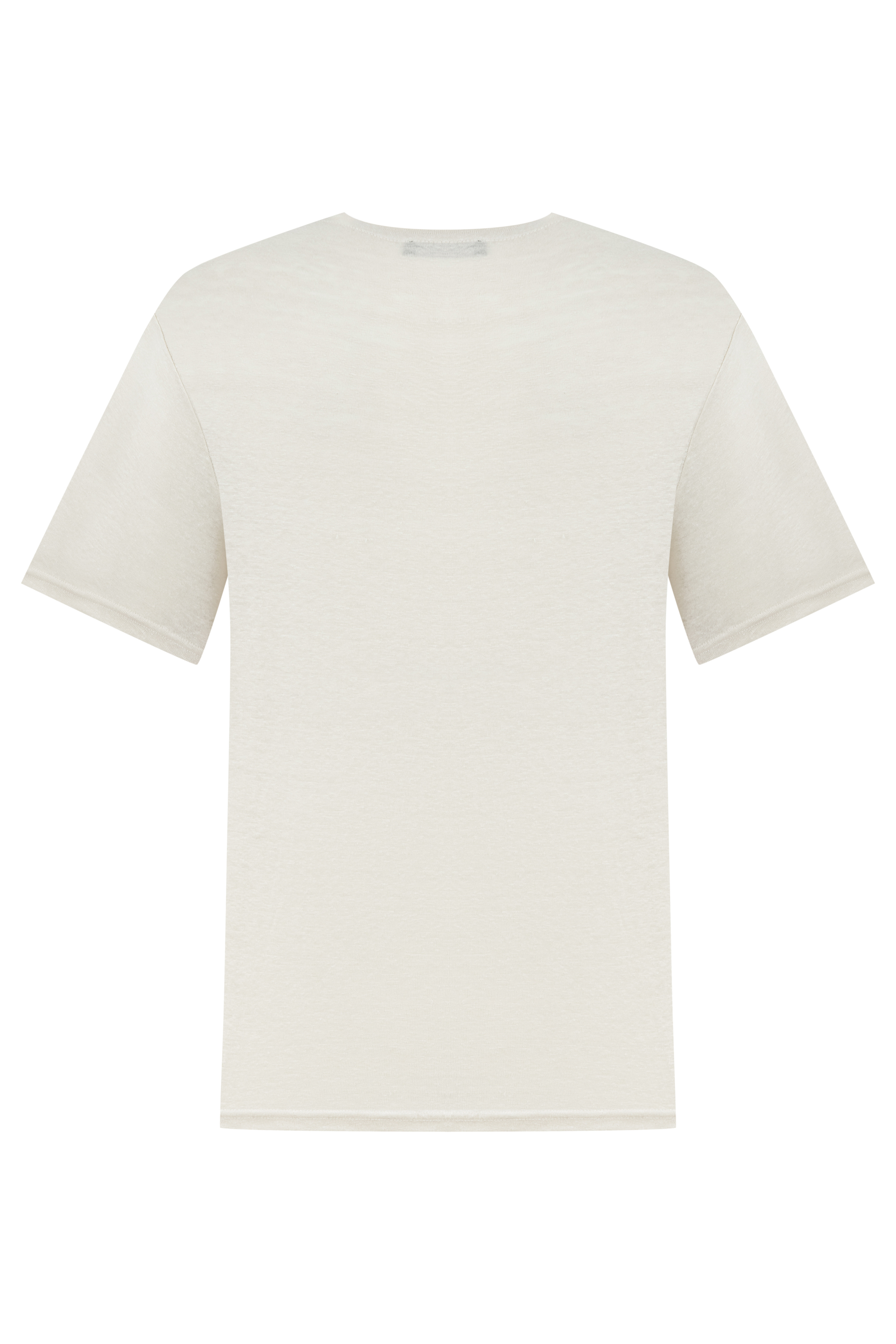 BİSİKLET YAKA KETEN T-SHIRT