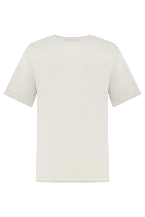  BİSİKLET YAKA KETEN T-SHIRT