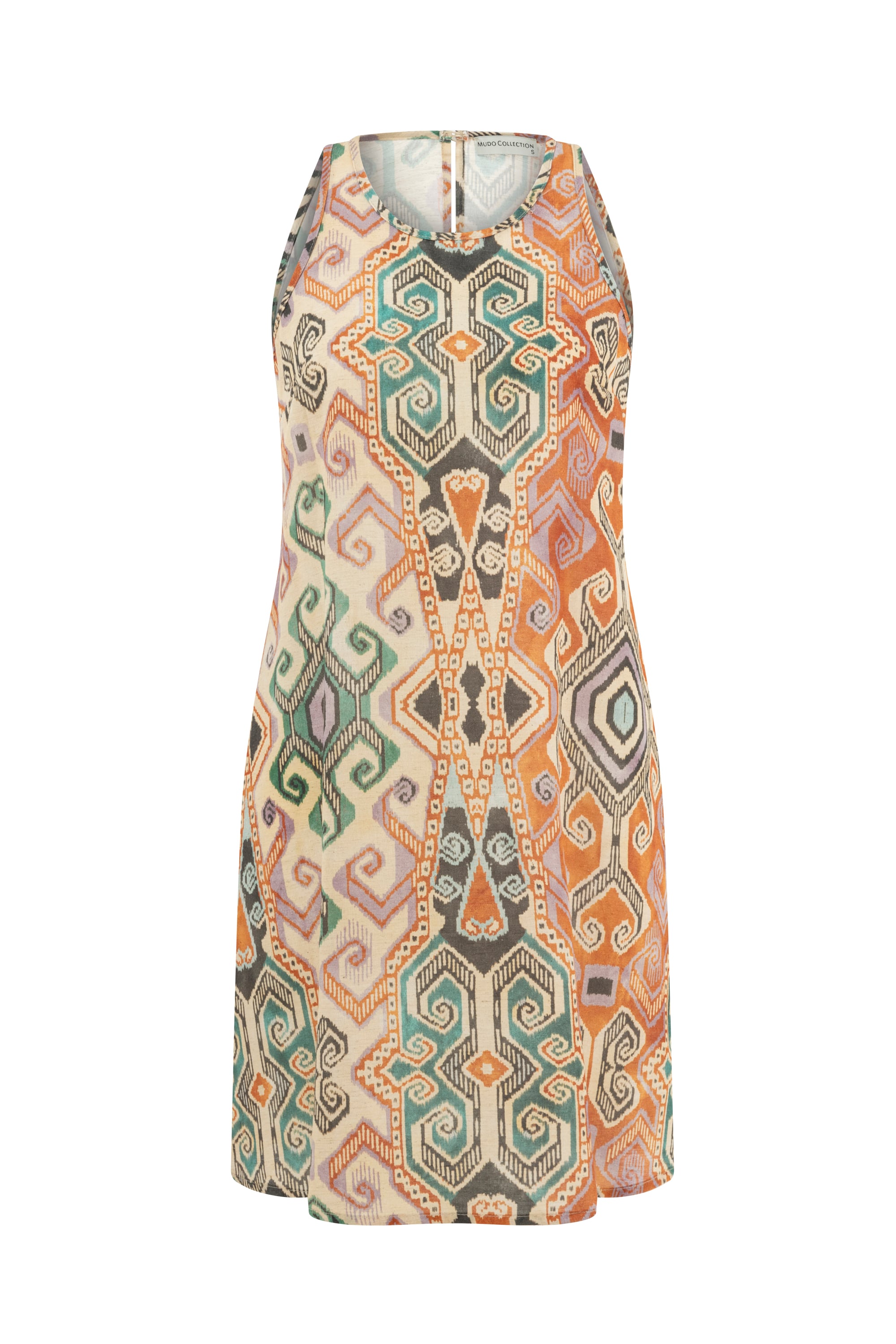 ETNİK DESENLİ MİNİ ELBİSE