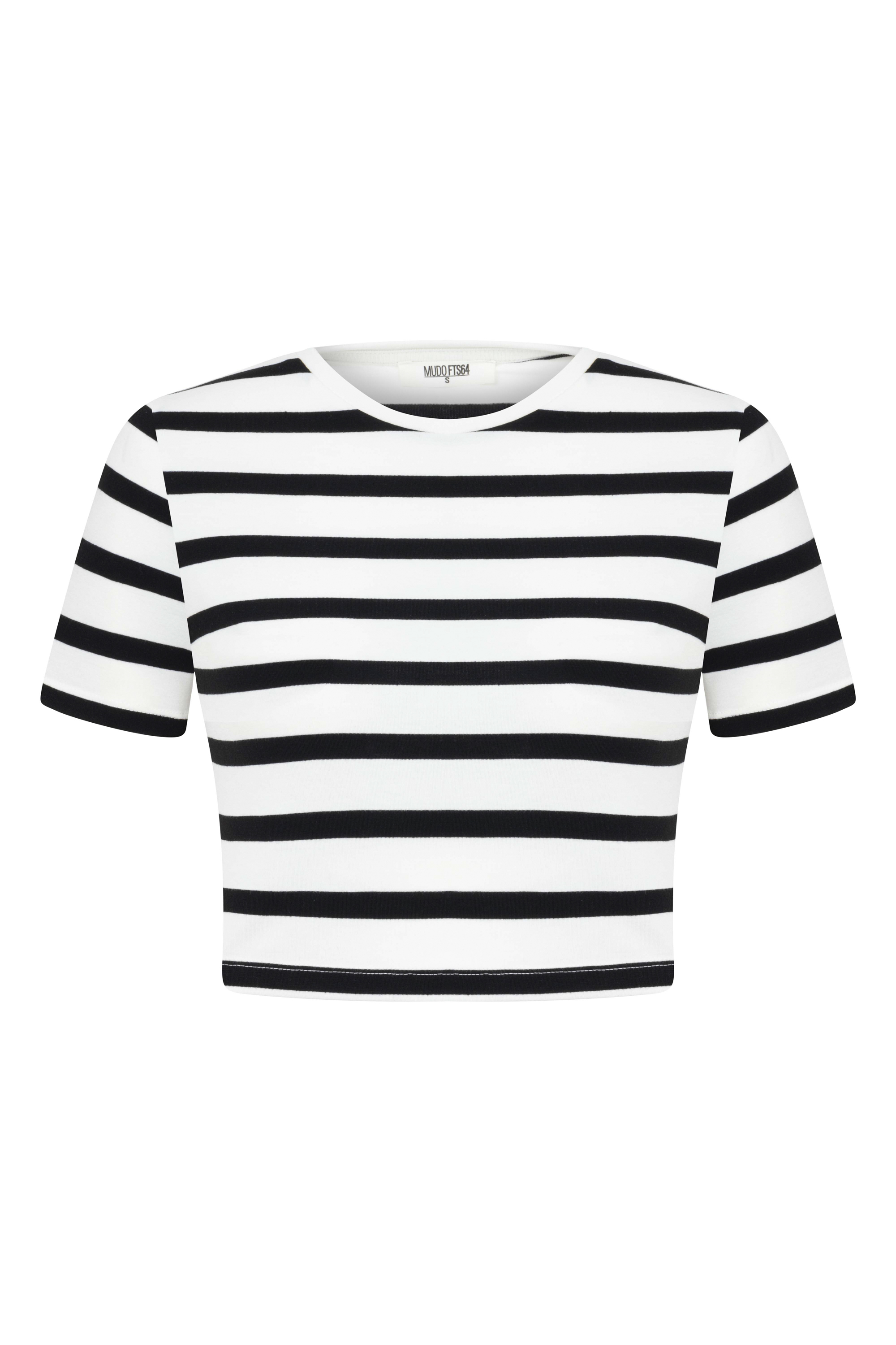 ÇİZGİLİ CROP T-SHIRT