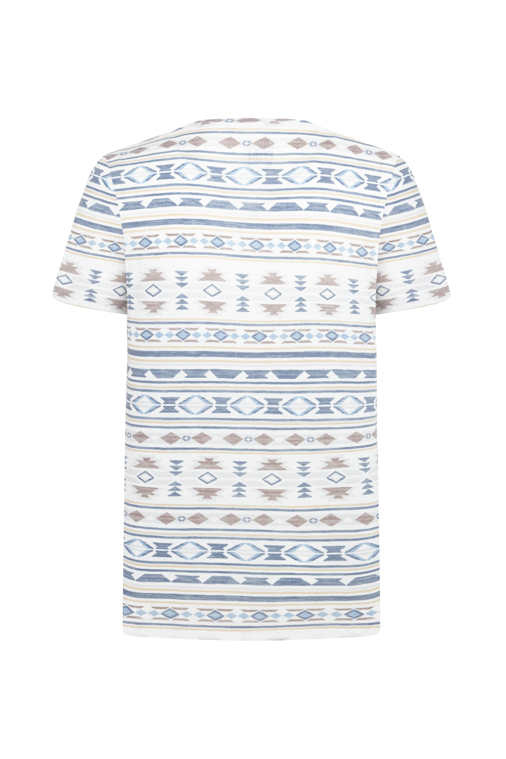 ETNİK BASKILI BİSİKLET YAKA T-SHIRT