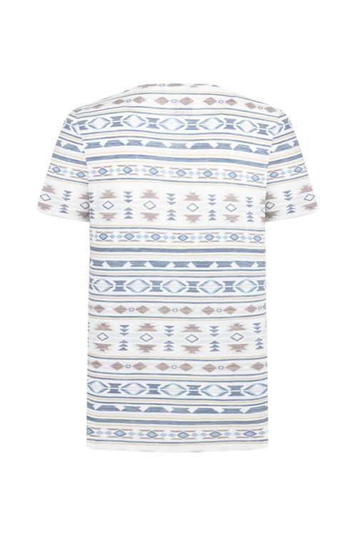  ETNİK BASKILI BİSİKLET YAKA T-SHIRT