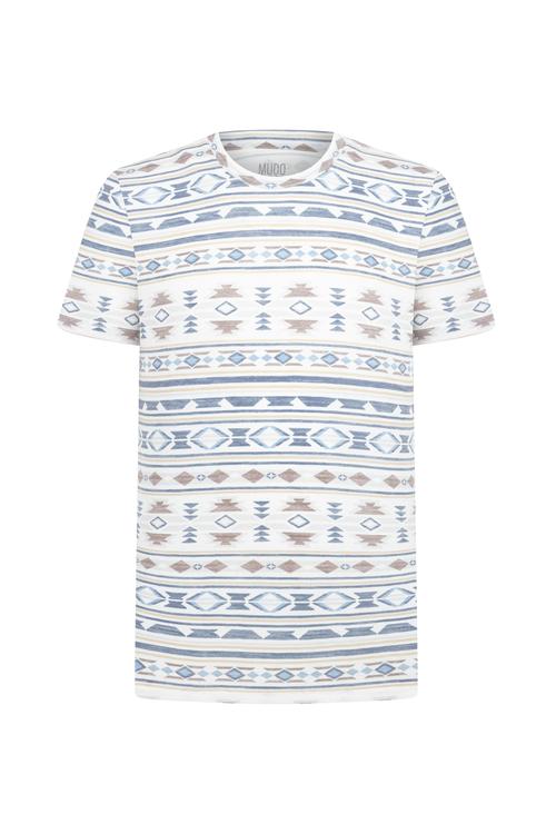  ETNİK BASKILI BİSİKLET YAKA T-SHIRT