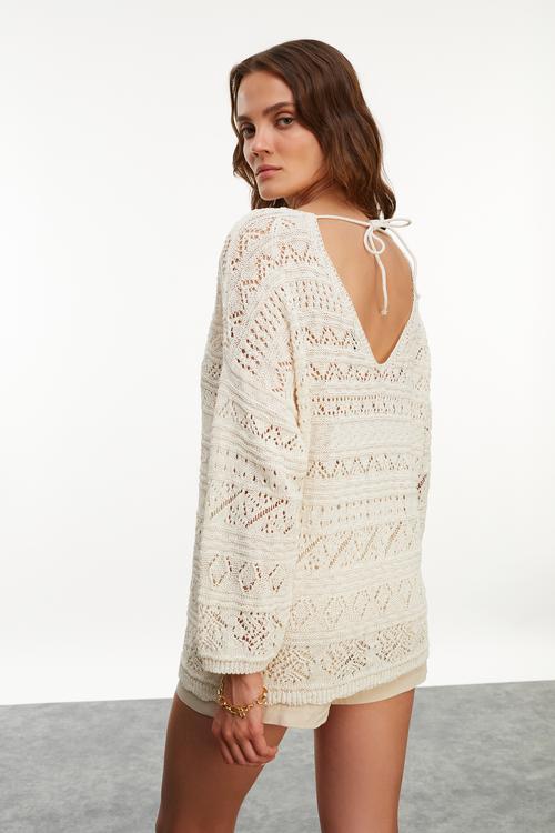  BAĞLAMA DETAYLI UZUN KOLLU TRİKO