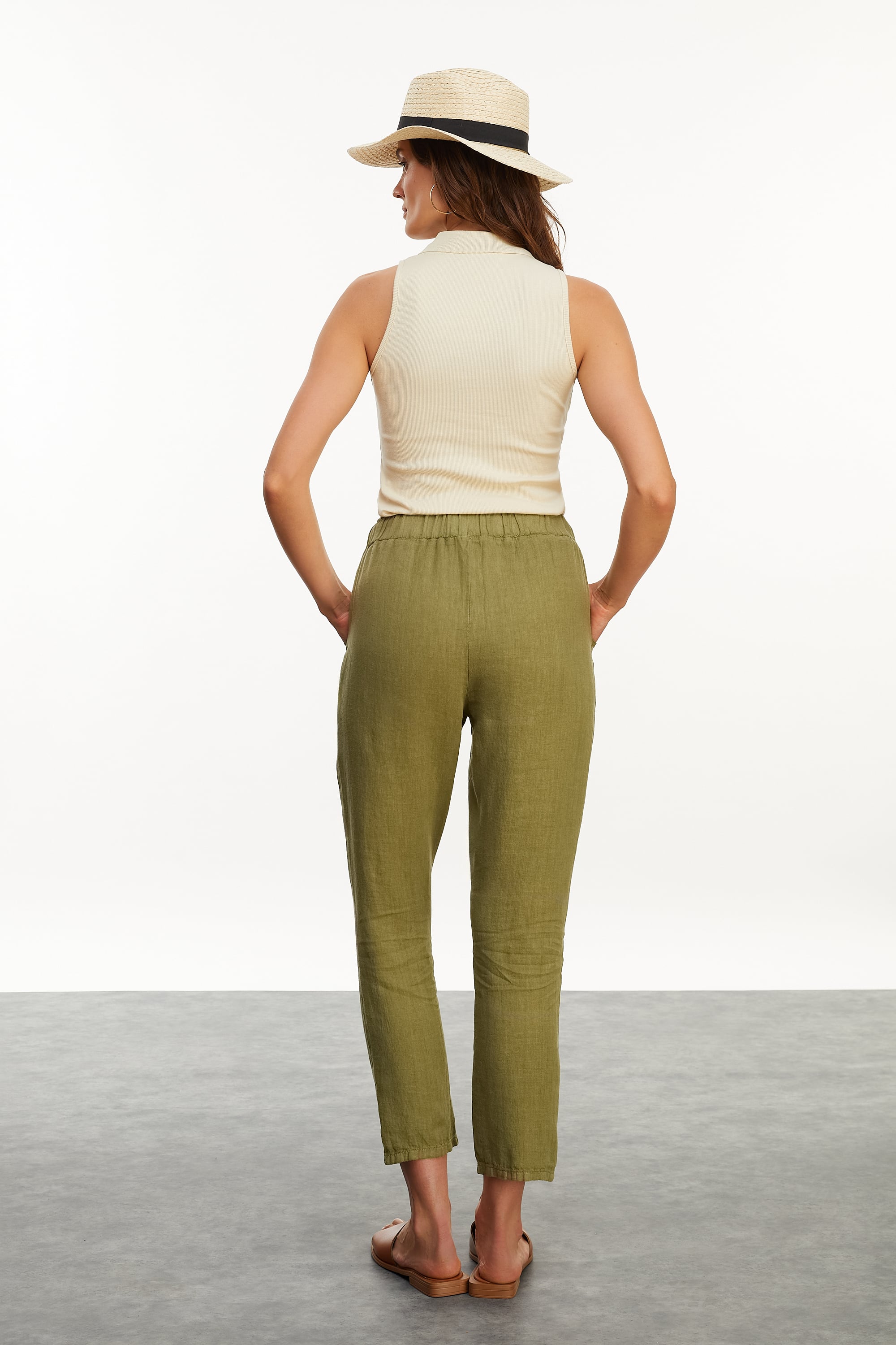 HAVUÇ KESİM KETEN PANTOLON