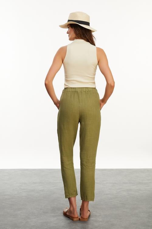  HAVUÇ KESİM KETEN PANTOLON