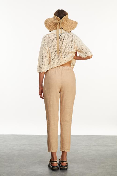  HAVUÇ KESİM KETEN PANTOLON