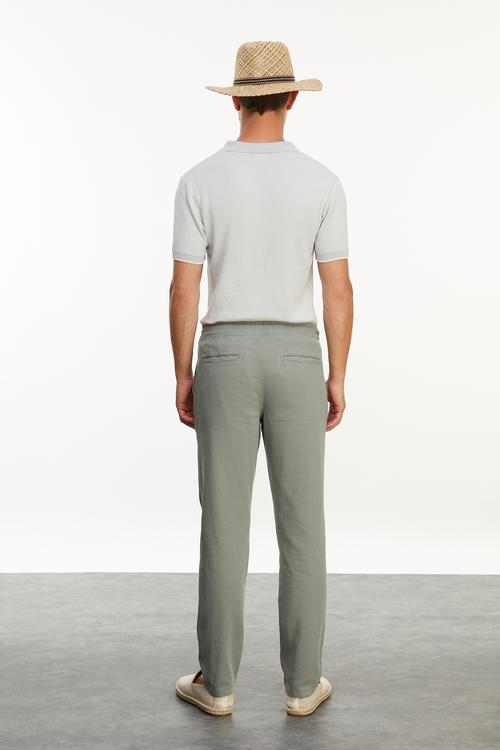  KETEN KARIŞIMLI STRAIGHT FIT PANTOLON