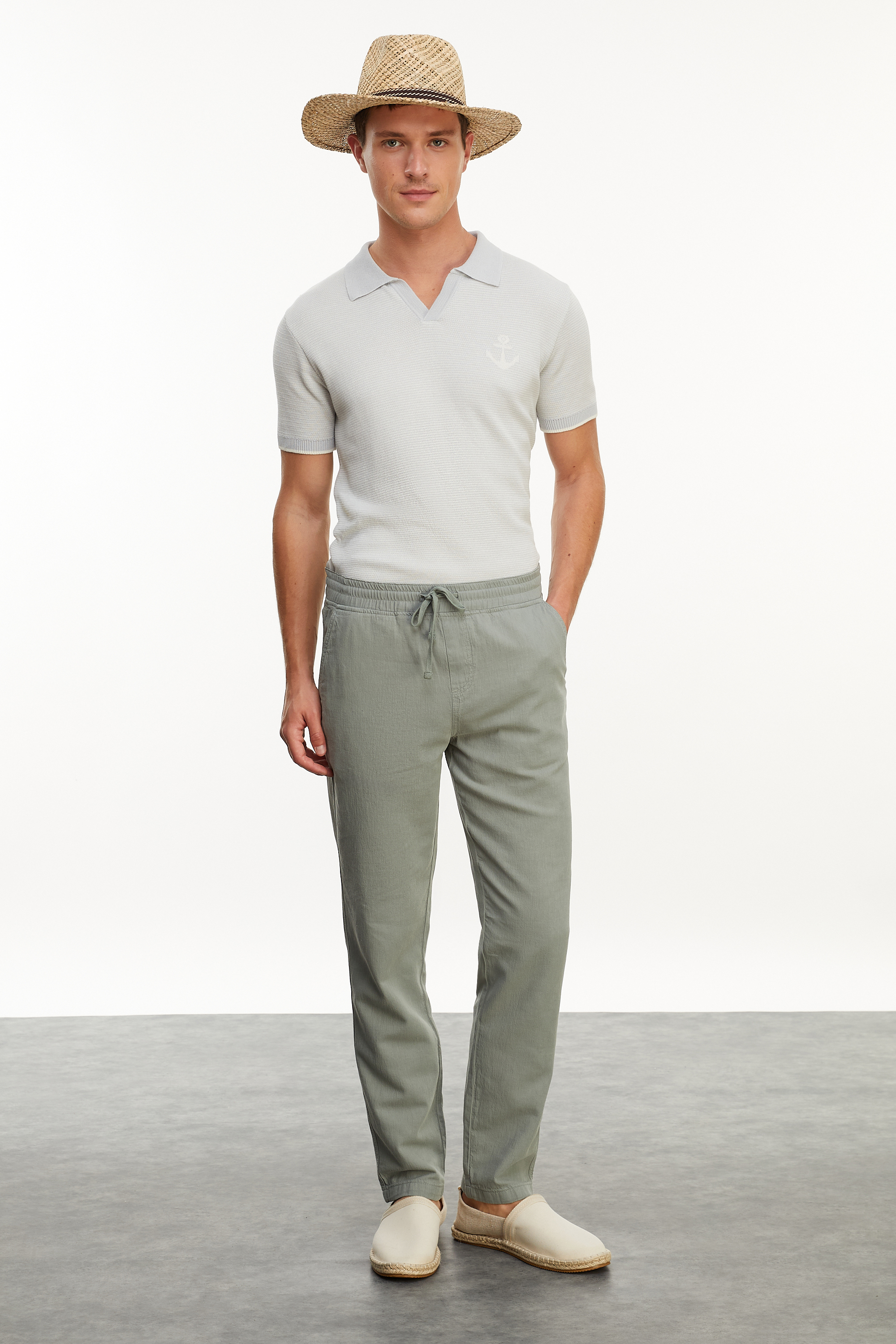 KETEN KARIŞIMLI STRAIGHT FIT PANTOLON