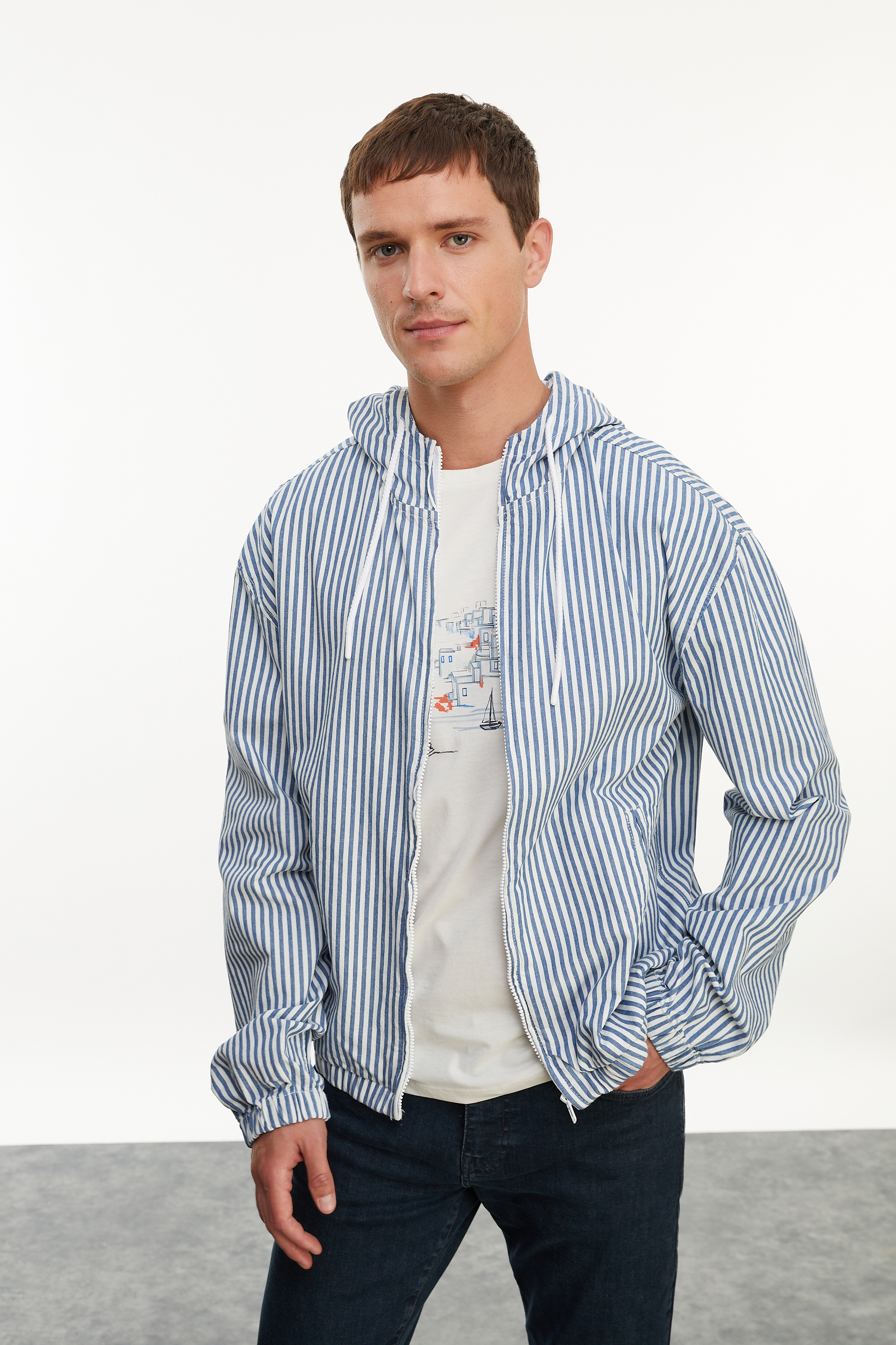 ÇİZGİLİ CASUAL CEKET