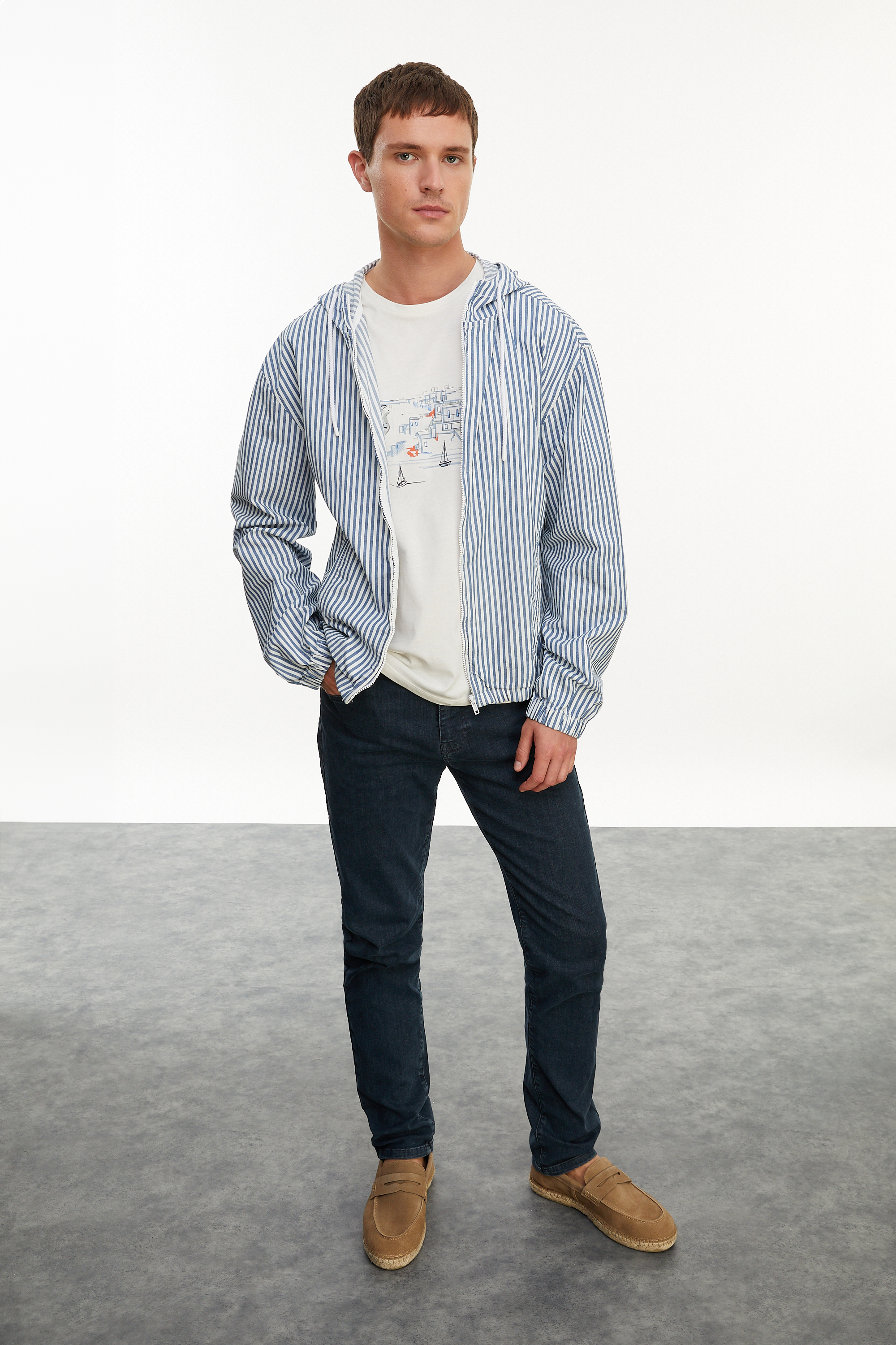 ÇİZGİLİ CASUAL CEKET