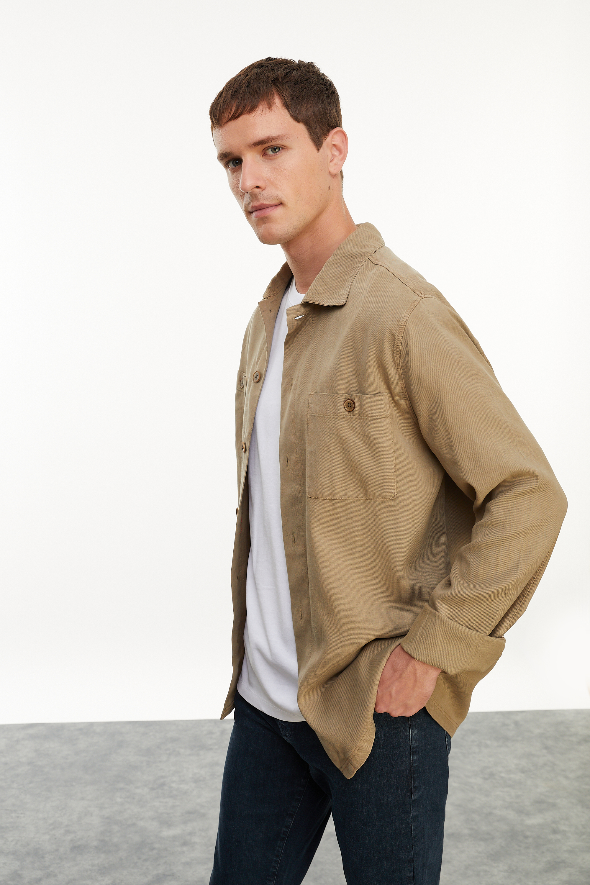 KETEN KARIŞIMLI REGULAR FIT CEKET