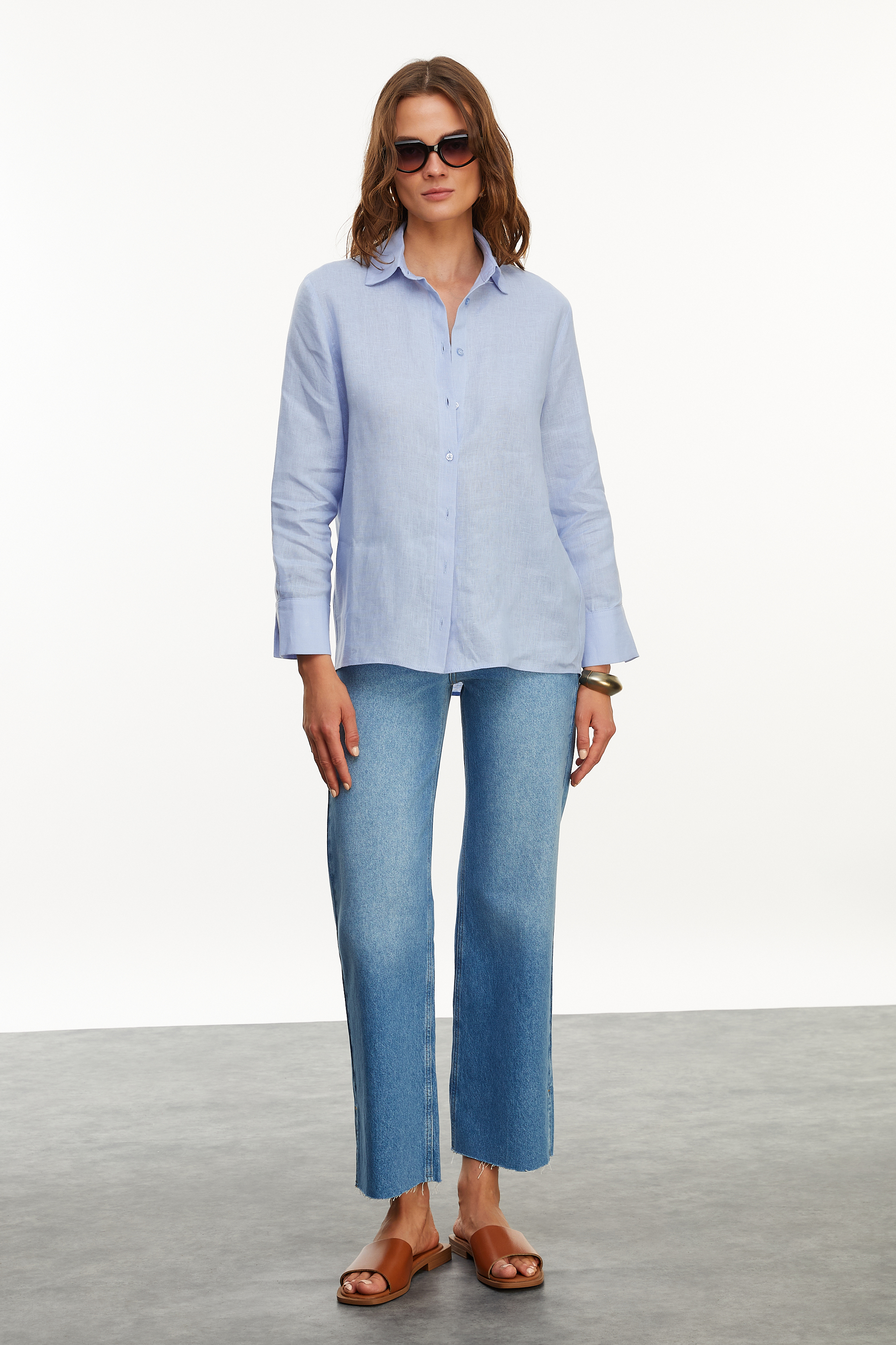 REGULAR FIT KETEN GÖMLEK