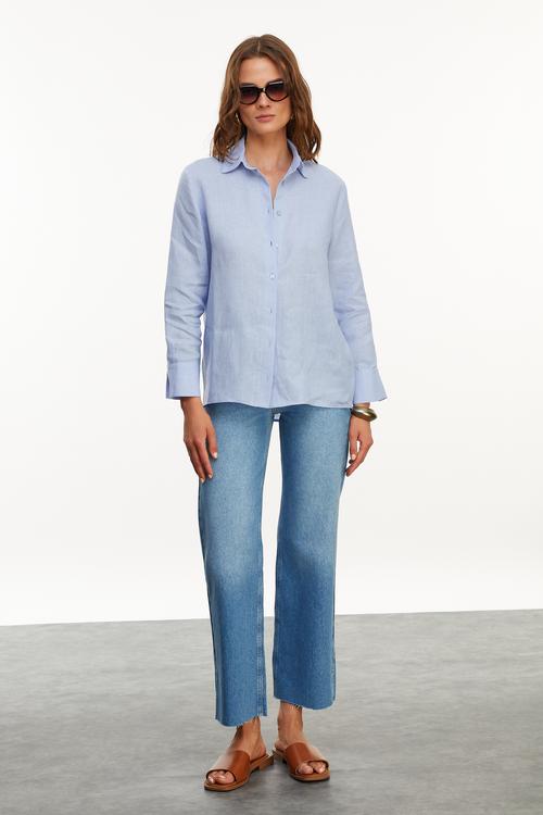  REGULAR FIT KETEN GÖMLEK