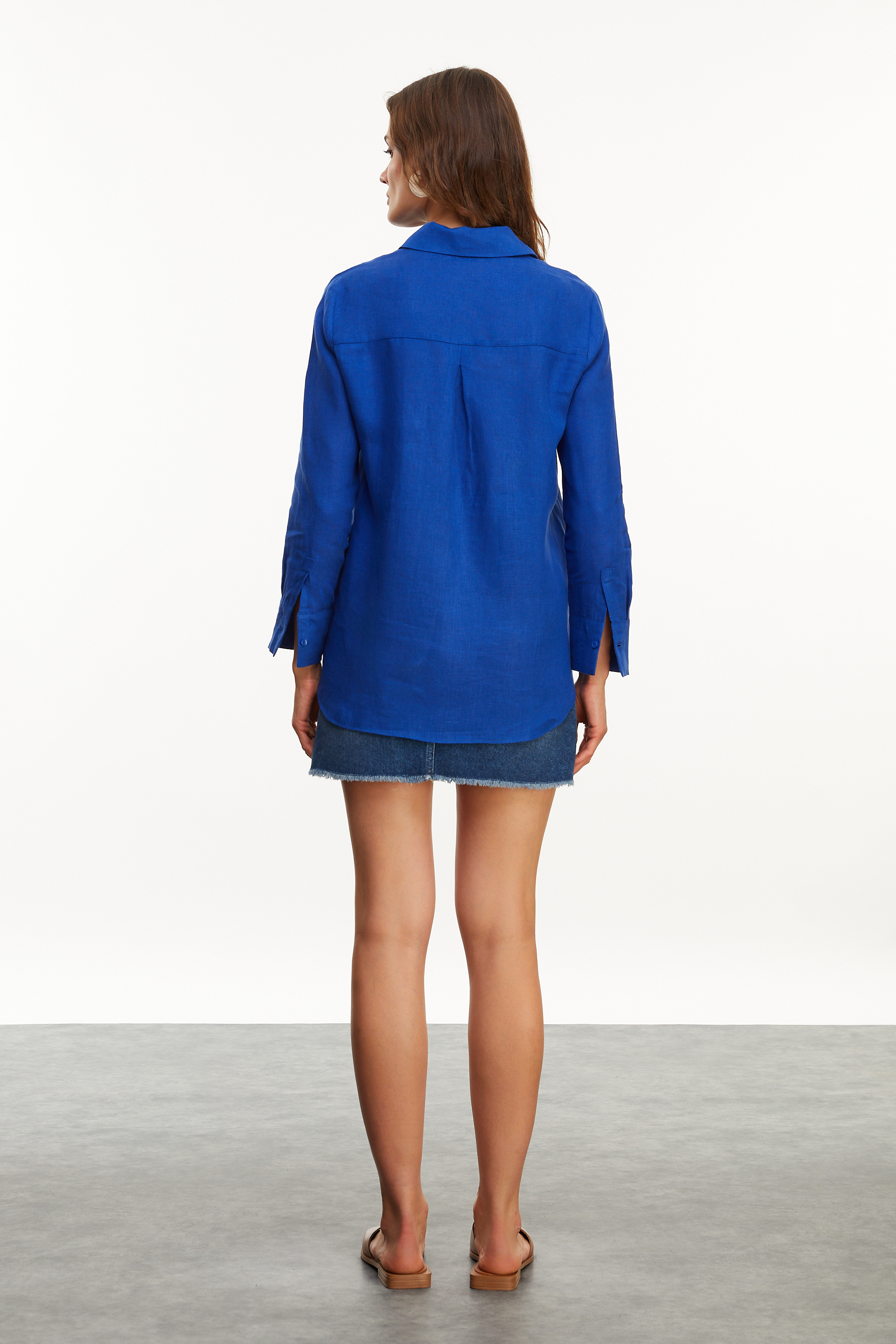 REGULAR FIT KETEN GÖMLEK