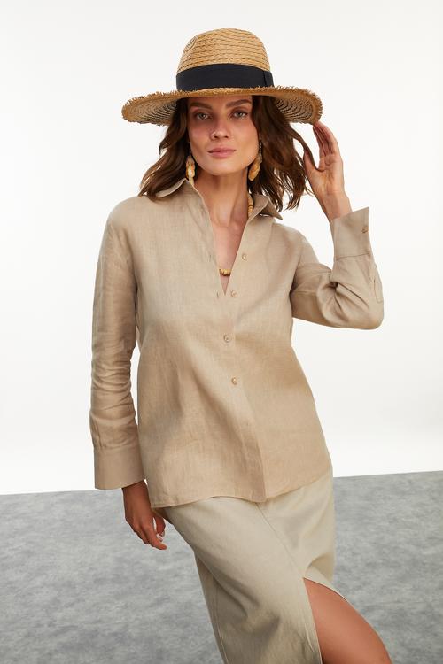  REGULAR FIT KETEN GÖMLEK