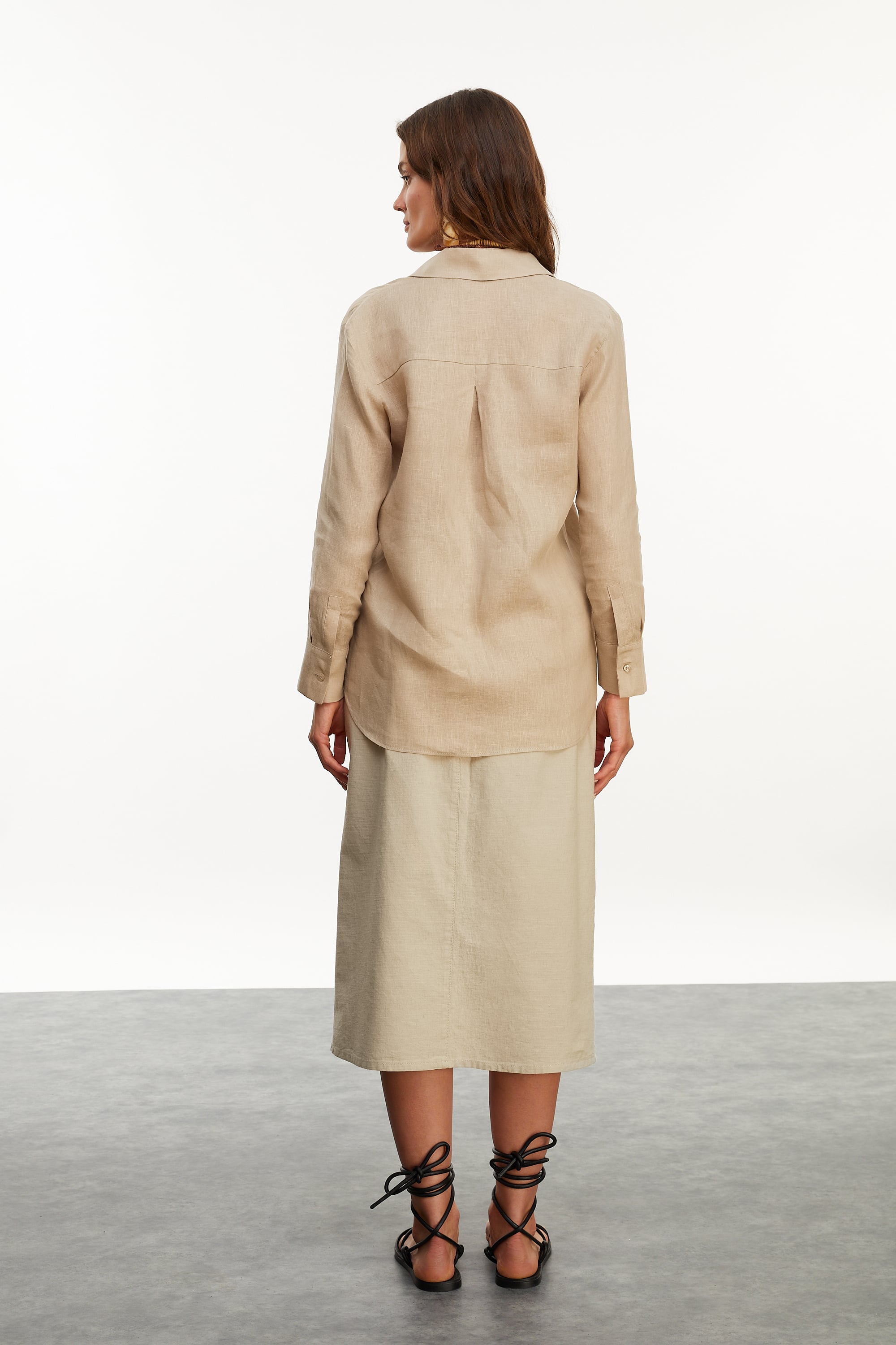 REGULAR FIT KETEN GÖMLEK