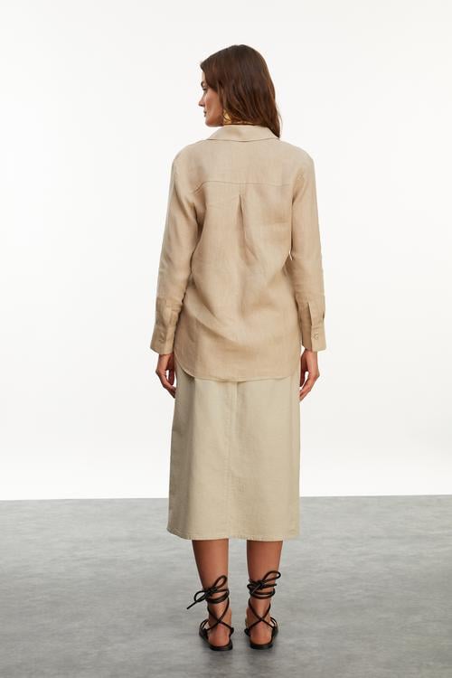  REGULAR FIT KETEN GÖMLEK