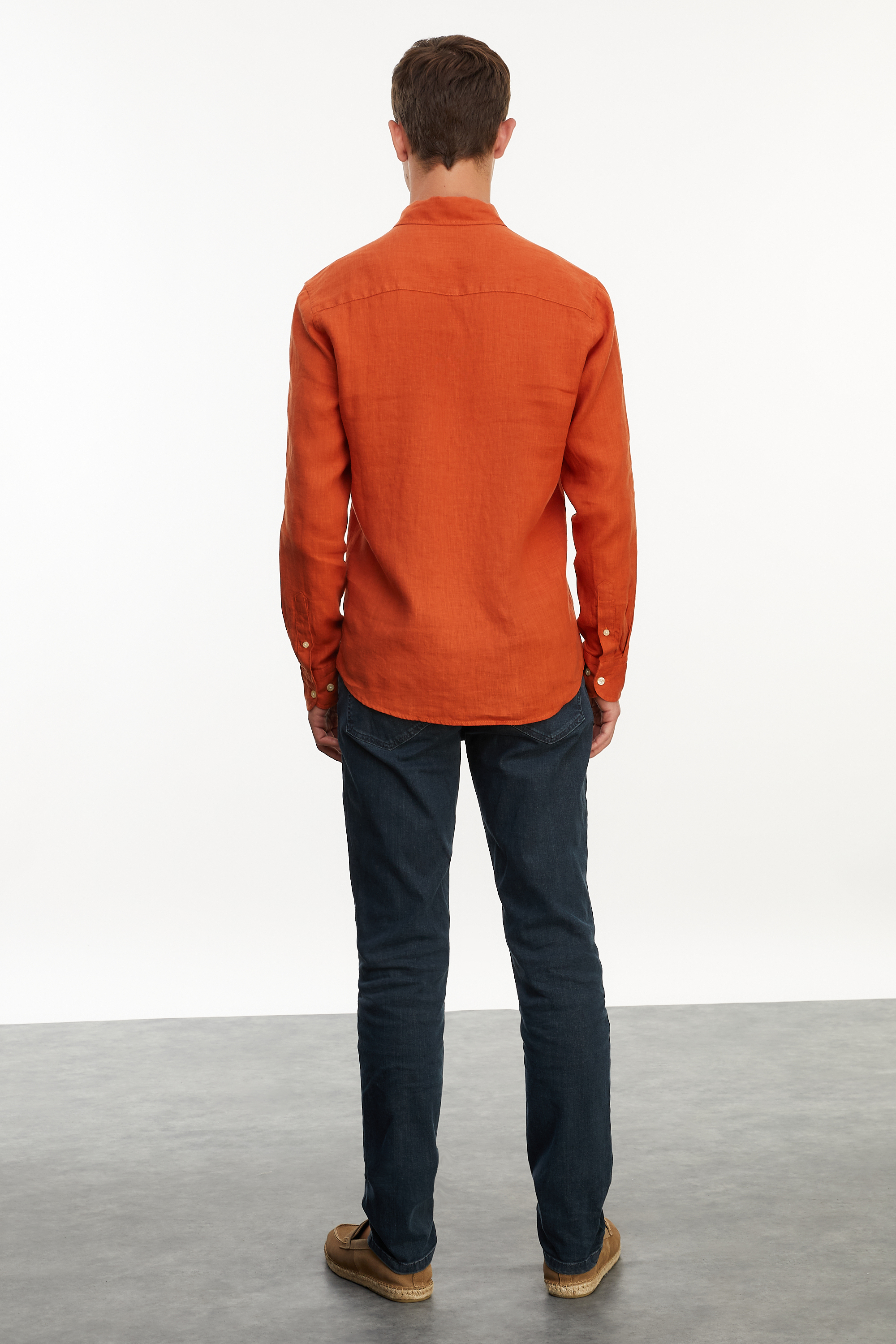 SLIM FIT KETEN GÖMLEK