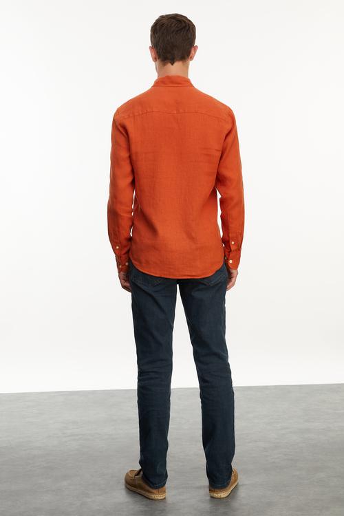  SLIM FIT KETEN GÖMLEK