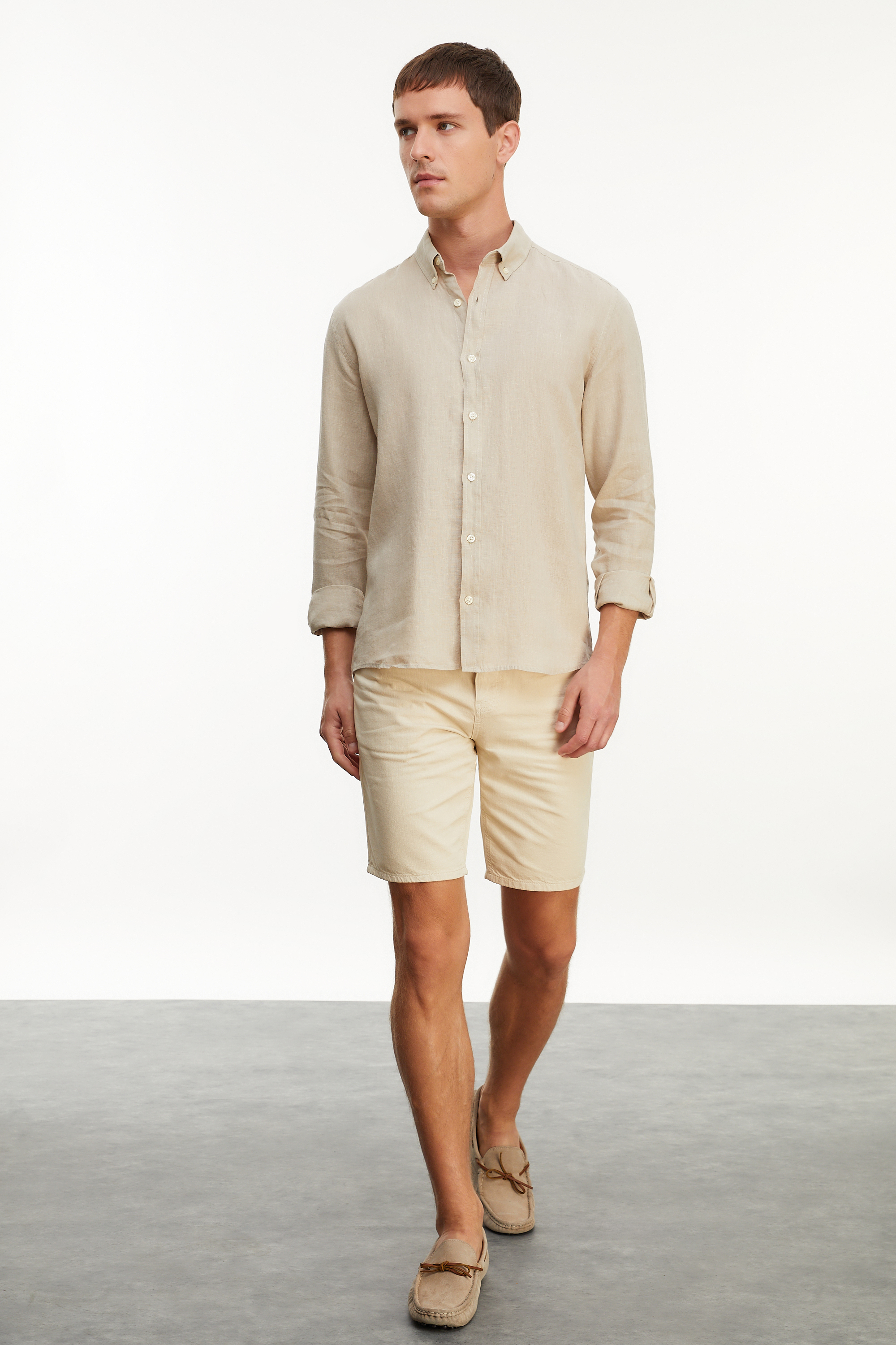 SLIM FIT KETEN GÖMLEK