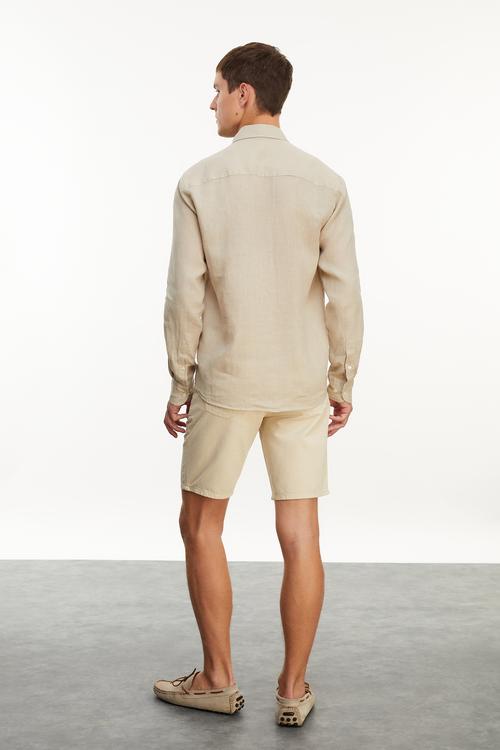  SLIM FIT KETEN GÖMLEK