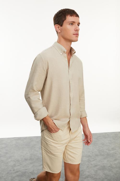  SLIM FIT KETEN GÖMLEK