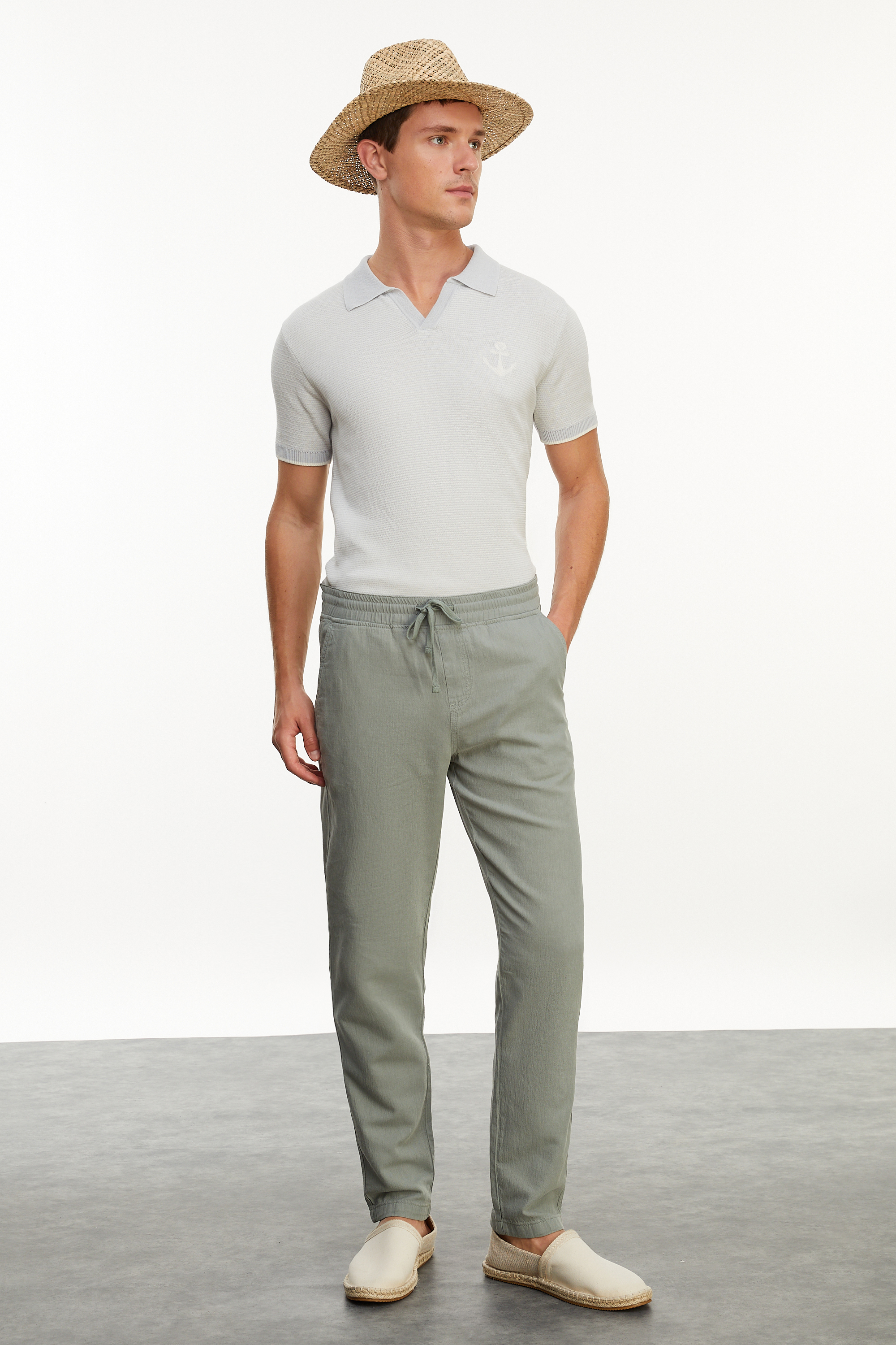 ÇAPA DETAYLI POLO YAKA KISA KOLLU TRİKO