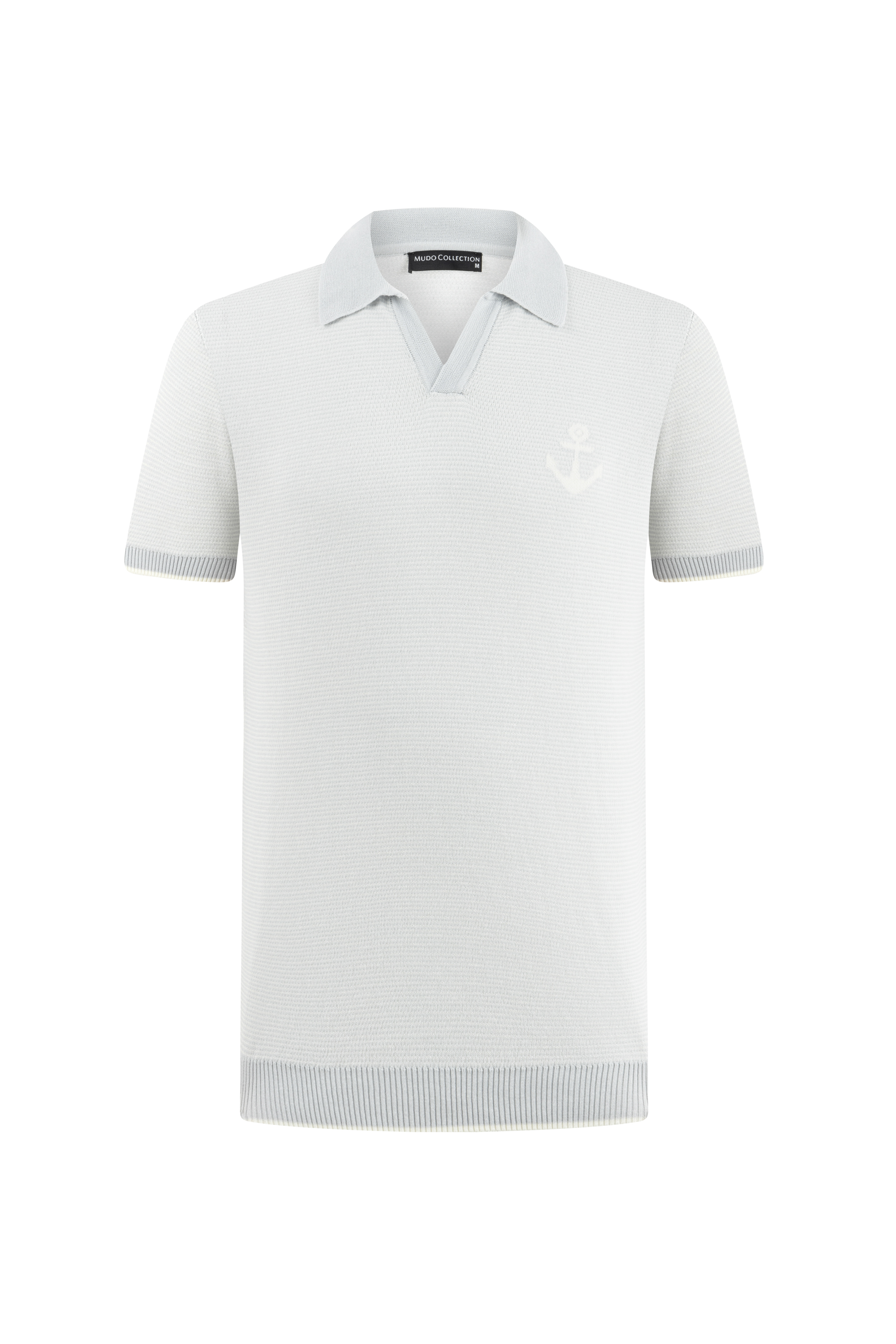 ÇAPA DETAYLI POLO YAKA KISA KOLLU TRİKO