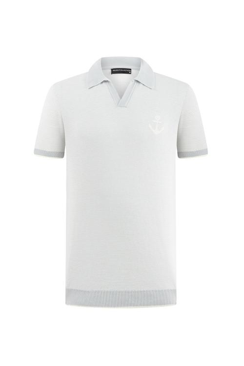  ÇAPA DETAYLI POLO YAKA KISA KOLLU TRİKO