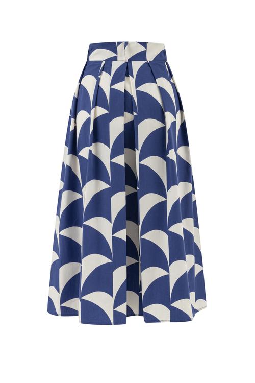  MARİN BASKILI A FORM MİDİ ETEK