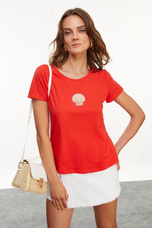  MARİN NAKIŞLI BİSİKLET YAKA T-SHIRT