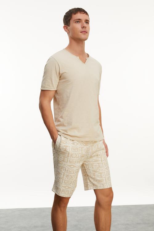  HENLEY YAKA KISA KOLLU T-SHIRT