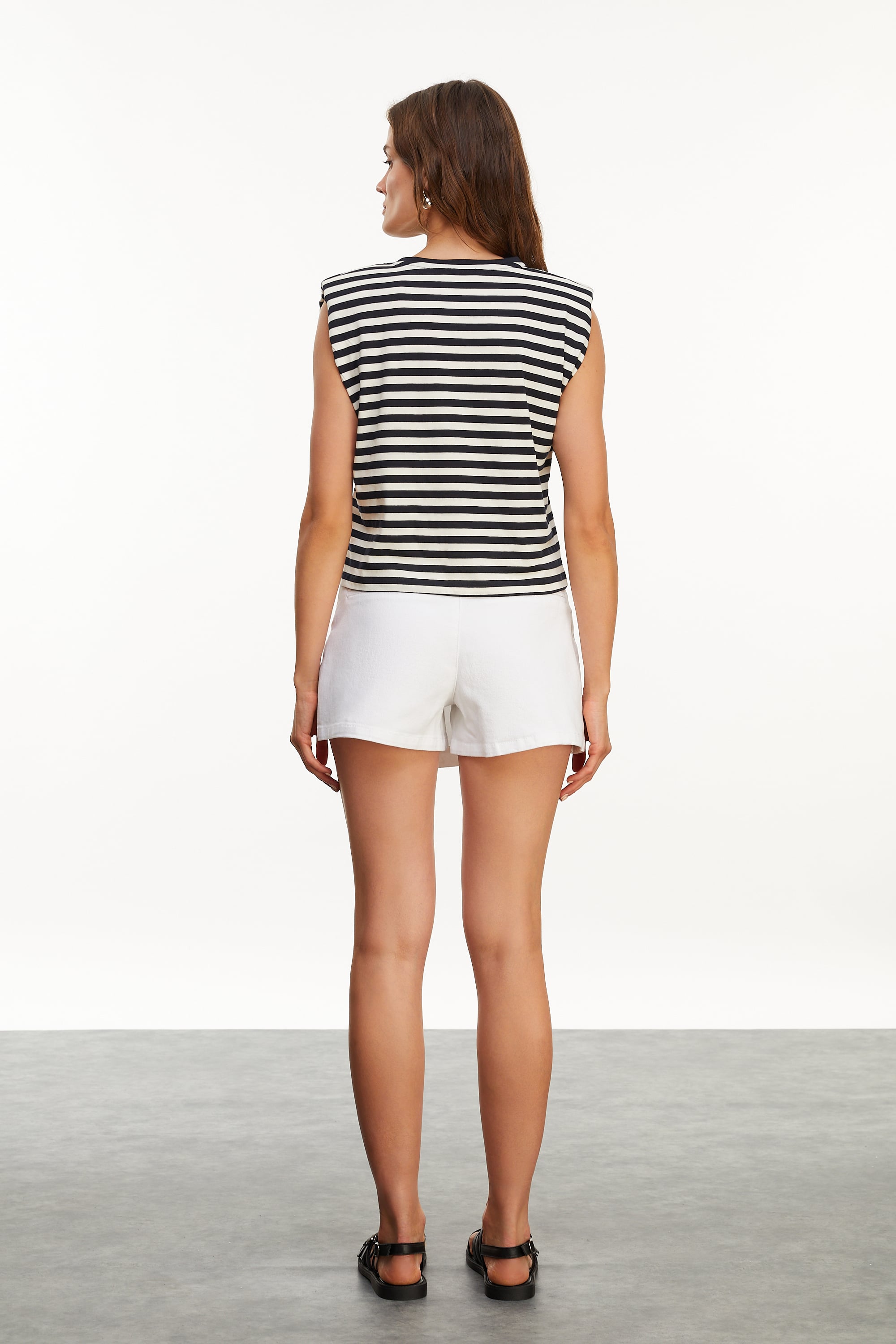 ÇİZGİLİ KOLSUZ T-SHIRT