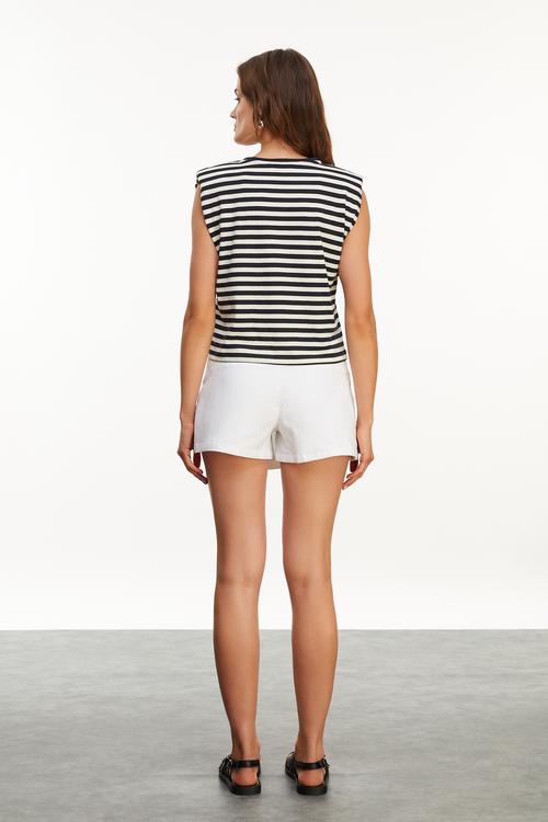  ÇİZGİLİ KOLSUZ T-SHIRT