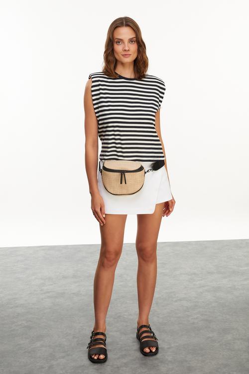  ÇİZGİLİ KOLSUZ T-SHIRT